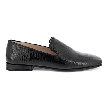 Ecco Anine Squared Smoking Ballerinas Dame Svarte | QLISVP-385