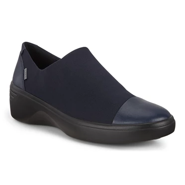 Ecco Soft 7 Wedge Vanntette Slip On Ballerinas Dame Blå | WGMBKO-309