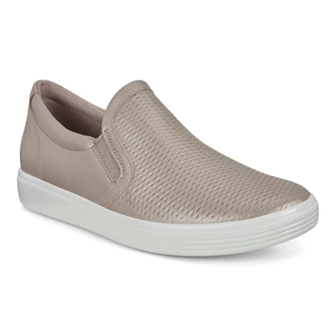 Ecco Soft Classic Slip On Joggesko Dame Grå Rosa Metal | CBDUAJ-584